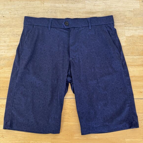 Greyson Montauk Performance Golf Shorts Stretch Breathable Lux Mens 32 Blue 10" - Picture 2 of 12